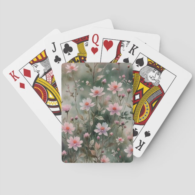 Pretty Wildflowers Poker Cards (Back)