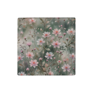 Pretty Wildflowers Stone Magnet