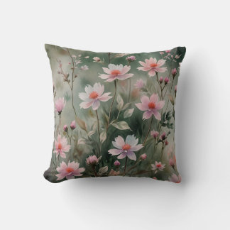 Pretty Wildflowers Throw Pillow