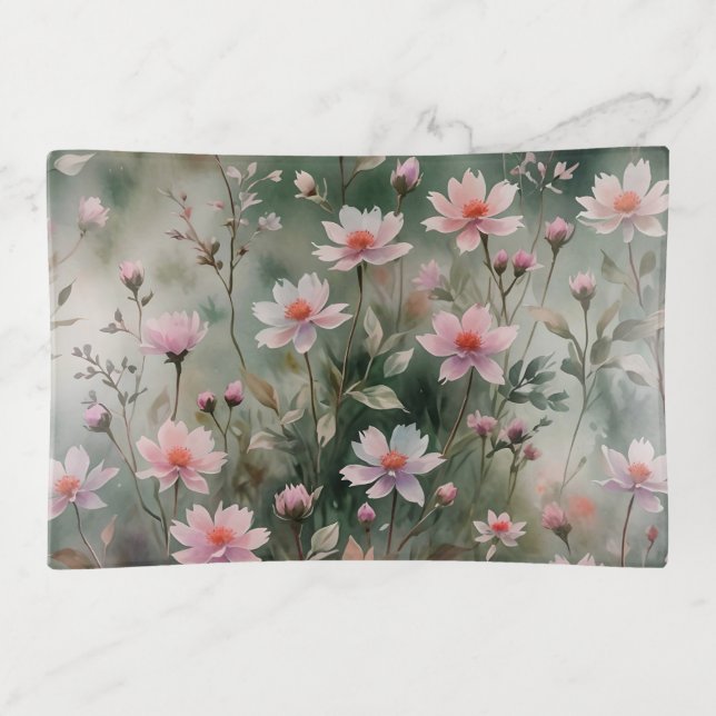 Pretty Wildflowers Trinket Tray (Front)