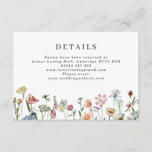 Pretty Wildflowers Wedding Enclosure Card