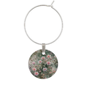 Pretty Wildflowers Wine Charm