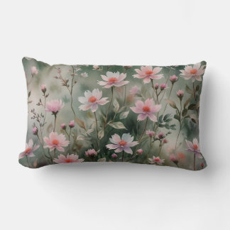 Pretty Wildflowers With Solid Back Lumbar Pillow
