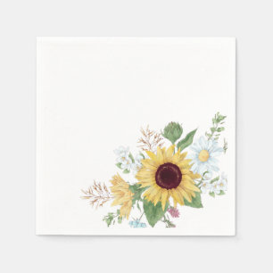 Pretty Wildflowers with Sunflower and Daisy  Napkins