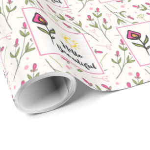Pretty Wildlflowers and Sun Hello Beautiful Wrapping Paper