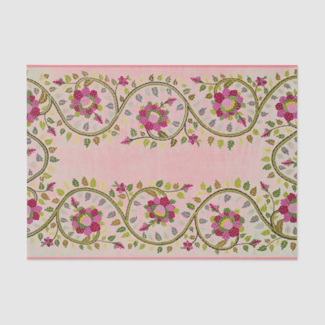 PRETTY William Morris PINK FLORAL TISSUE PAPER (Front)