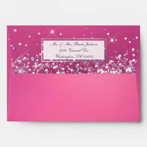 Pretty Wine Pink with Confetti and Silver Envelope
