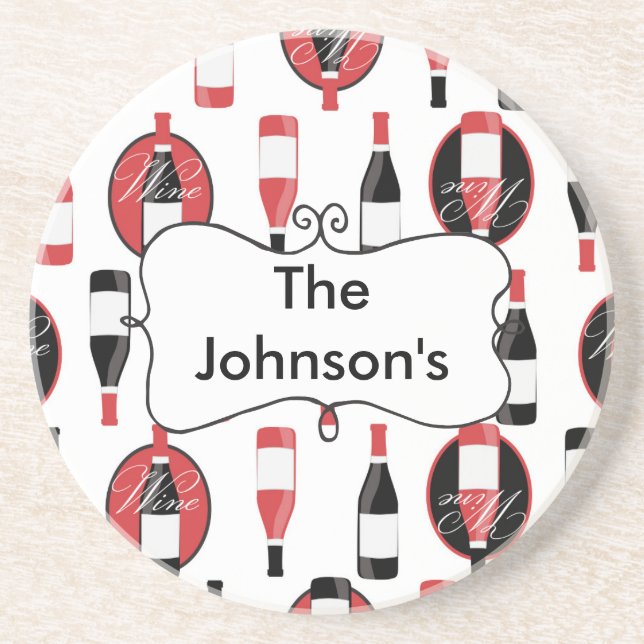 Pretty Wine Sandstone Coaster (Front)