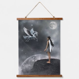 Pretty Winged Fairy and Flying Horse