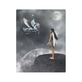 Pretty Winged Fairy and Flying Horse