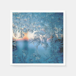Pretty Winter Frosted Glass Photo Napkins