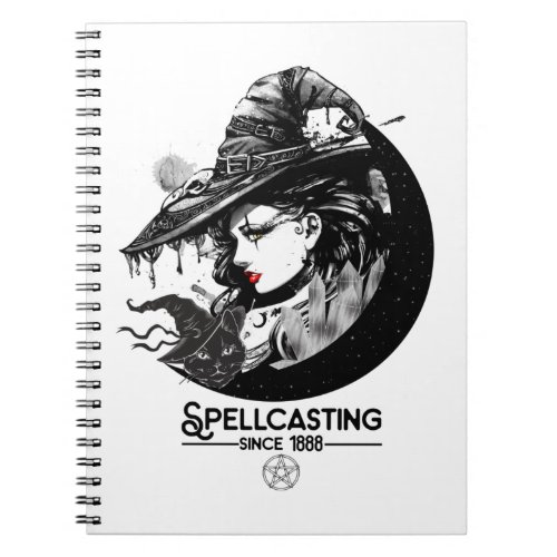 Pretty Witch  Black Cat Wiccan Wicca Spellcasting Notebook