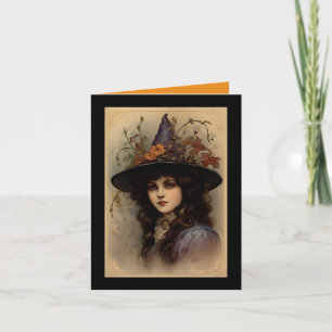 Pretty Witch Halloween Greeting Card