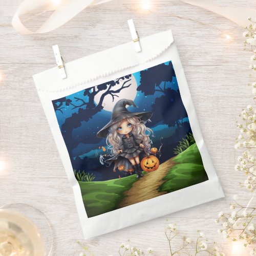 Pretty Witch in The Forest Happy Halloween Favor Bag