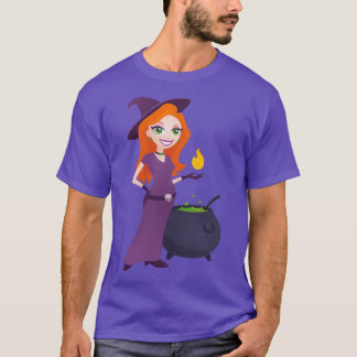 Pretty Witch with Cauldron T-Shirt