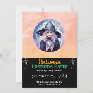 Baseball Ball Witch Hat - Funny Halloween Costume Invitation