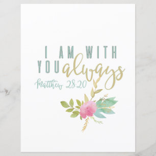 Pretty With You Always Verse Scrapbook Paper