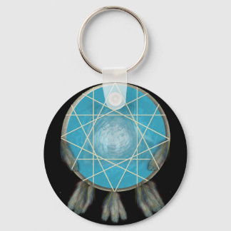 Pretty Wolf Dream Catcher Keychain