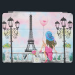 Pretty Woman and Pink Heart Balloon - I Love Paris iPad Air Cover<br><div class="desc">Pretty Woman and Pink Heart Balloon - I Love Paris - Eiffel Tower Romantic Drawing - Choose / Add Your Unique Text / Font / Color - Make Your Special Gift - Resize and move or remove and add elements - Image / text with customization tool ! - Drawing and...</div>