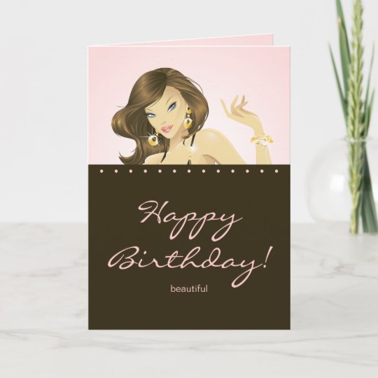 Pretty Woman Birthday Card Pink | Zazzle.com