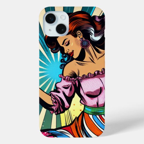 Pretty Woman Dancing Salsa Pop Art iPhone 15 Plus Case