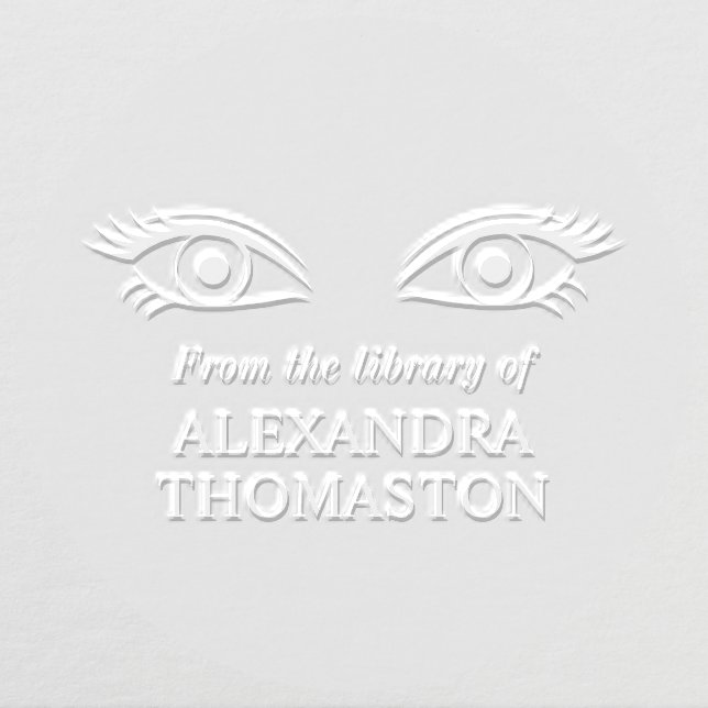 Pretty Woman Eyes Library Book Name Embosser (Design)