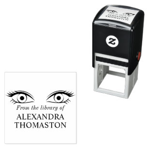 Pretty Woman Eyes Library Book Name Self-inking Stamp