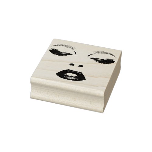 Pretty woman Face Eyes lips Fashion Makeup Art Rubber Stamp