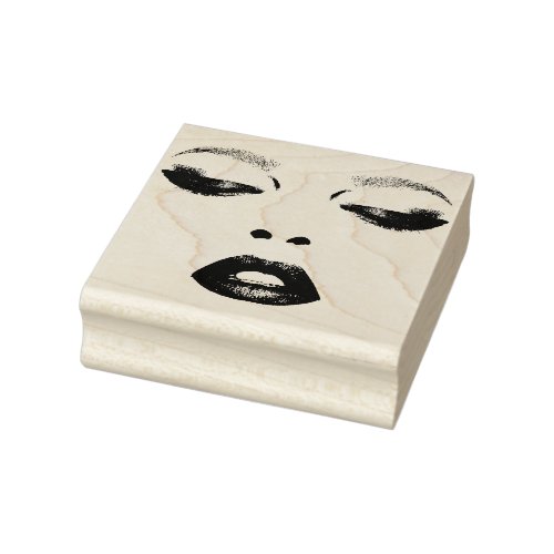 Pretty woman Face Eyes lips Fashion Makeup Art Rubber Stamp