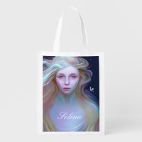 Pretty Woman Fantasy Ai Art  Grocery Bag