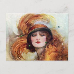 Pretty Woman Flapper Fashion 1920s Postcard