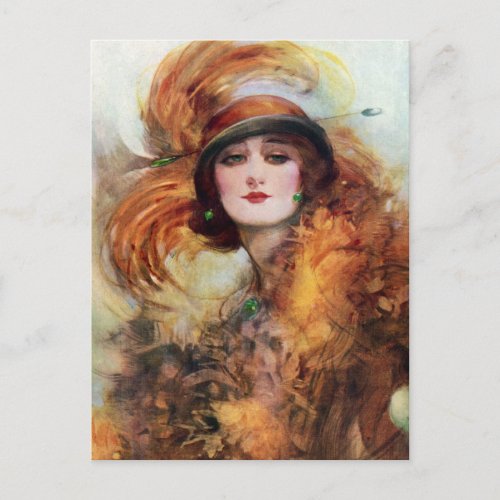 Pretty Woman Flapper Fashion 1920s Postcard