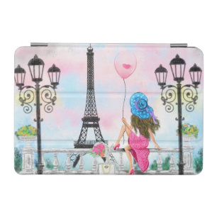 Pretty Woman In Paris Eiffel Tower Pink iPad Case