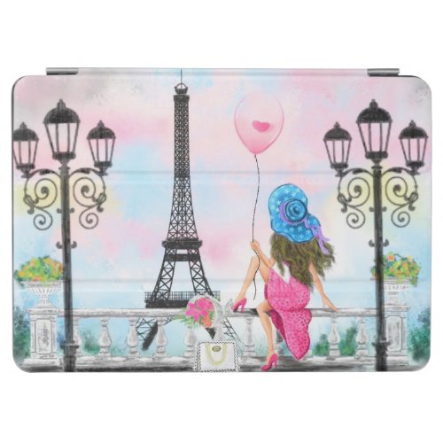 Pretty Woman In Paris Eiffel Tower Pink iPad Case