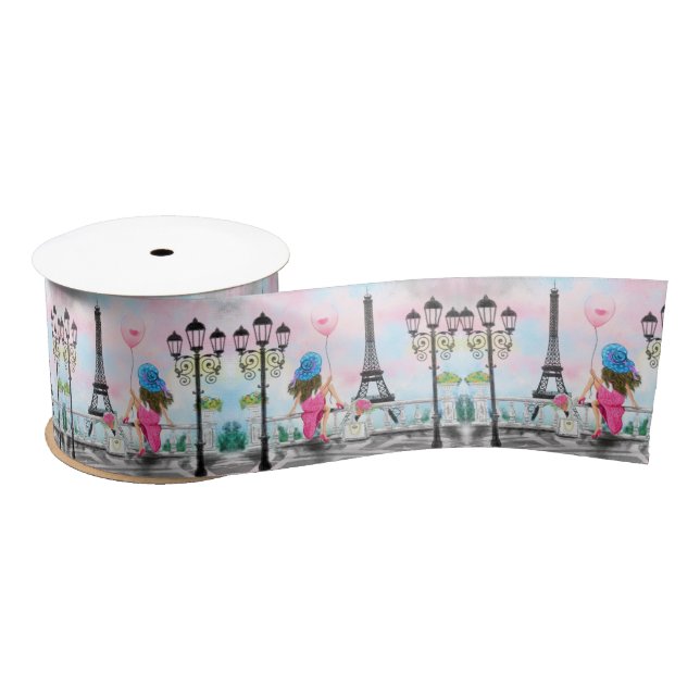 Pretty Woman In Paris Ribbon with Eiffel Tower (Spool)