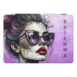 Pretty Woman in Sunglasses and Red Lipstick iPad Pro Cover