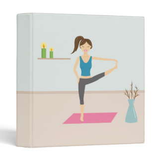 Pretty Woman Practising Yoga In A Stylish Room 3 Ring Binder