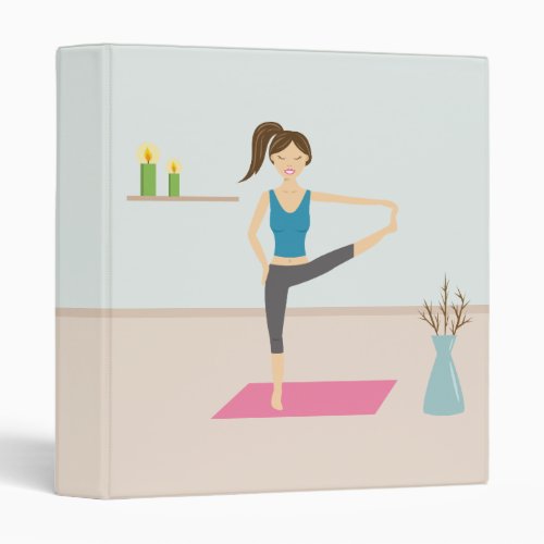 Pretty Woman Practising Yoga In A Stylish Room 3 Ring Binder