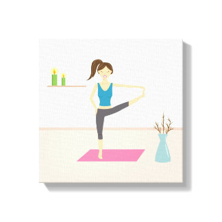 Pretty Woman Practising Yoga In A Stylish Room Canvas Print