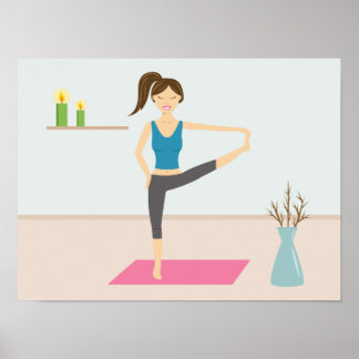 Pretty Woman Practising Yoga In A Stylish Room Poster