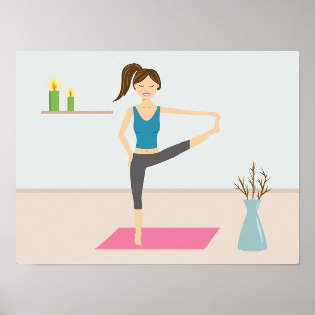 Pretty Woman Practising Yoga In A Stylish Room Poster (Front)