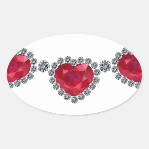 Pretty Woman Ruby Necklace Oval Sticker