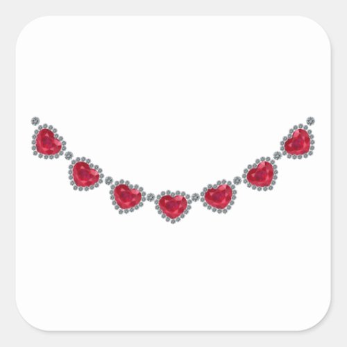 Pretty Woman Ruby Necklace Square Sticker