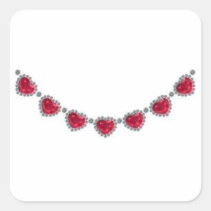 Pretty Woman Ruby Necklace Square Sticker