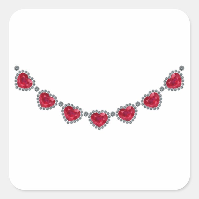 Pretty Woman Ruby Necklace Square Sticker (Front)