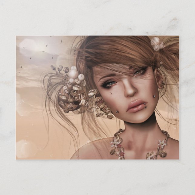 Pretty Woman with Piercings Postcard (Front)