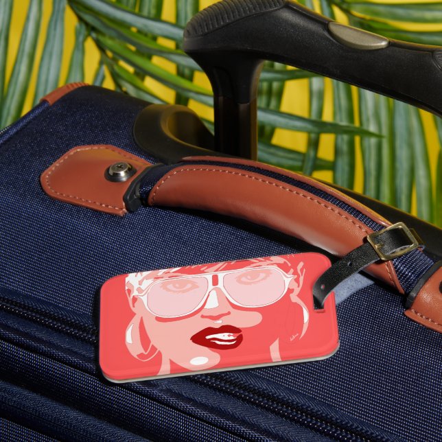 Pretty Woman with Red Lips Luggage Tag (Front Insitu 3)