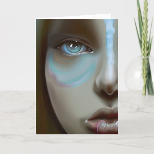 Pretty Womens Face  AI Generated Art Card