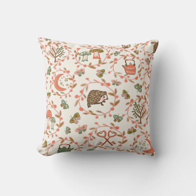 Pretty Woodland Cottagecore  Throw Pillow (Front)