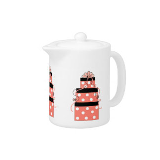 Pretty Wrapped Packages in Pink and White Teapot